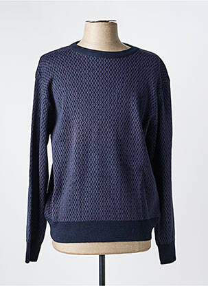 Pull col rond manches longues bleu I.ODENA homme