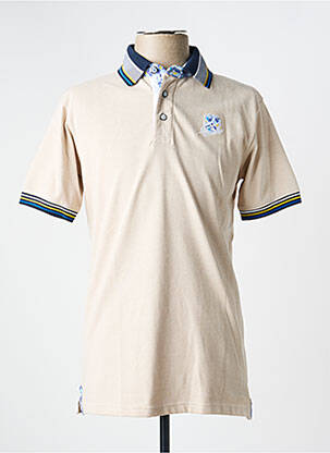 Polo coupe droite manches courtes beige BLACK WELLIS homme
