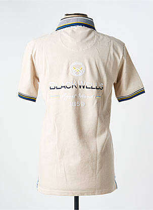 Polo coupe droite manches courtes beige BLACK WELLIS homme
