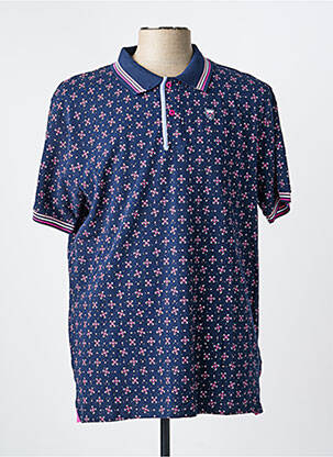 Polo coupe droite manches courtes bleu BLACK WELLIS homme