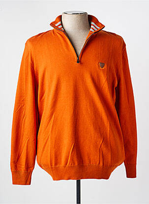 Pull manches longues manches longues orange BLACK WELLIS homme