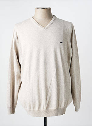 Pull col v manches longues beige FYNCH-HATTON homme