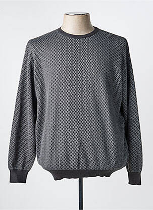 Pull col rond manches longues noir I.ODENA homme
