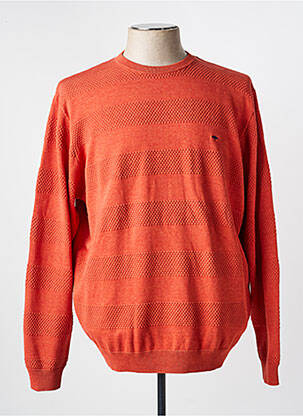 Pull col rond manches longues orange FYNCH-HATTON homme