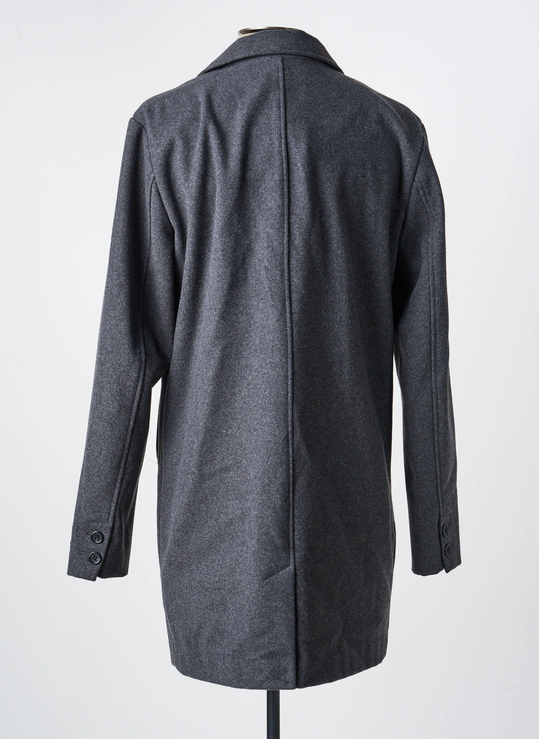 Manteau long manches longues sans capuche gris LEE COOPER homme