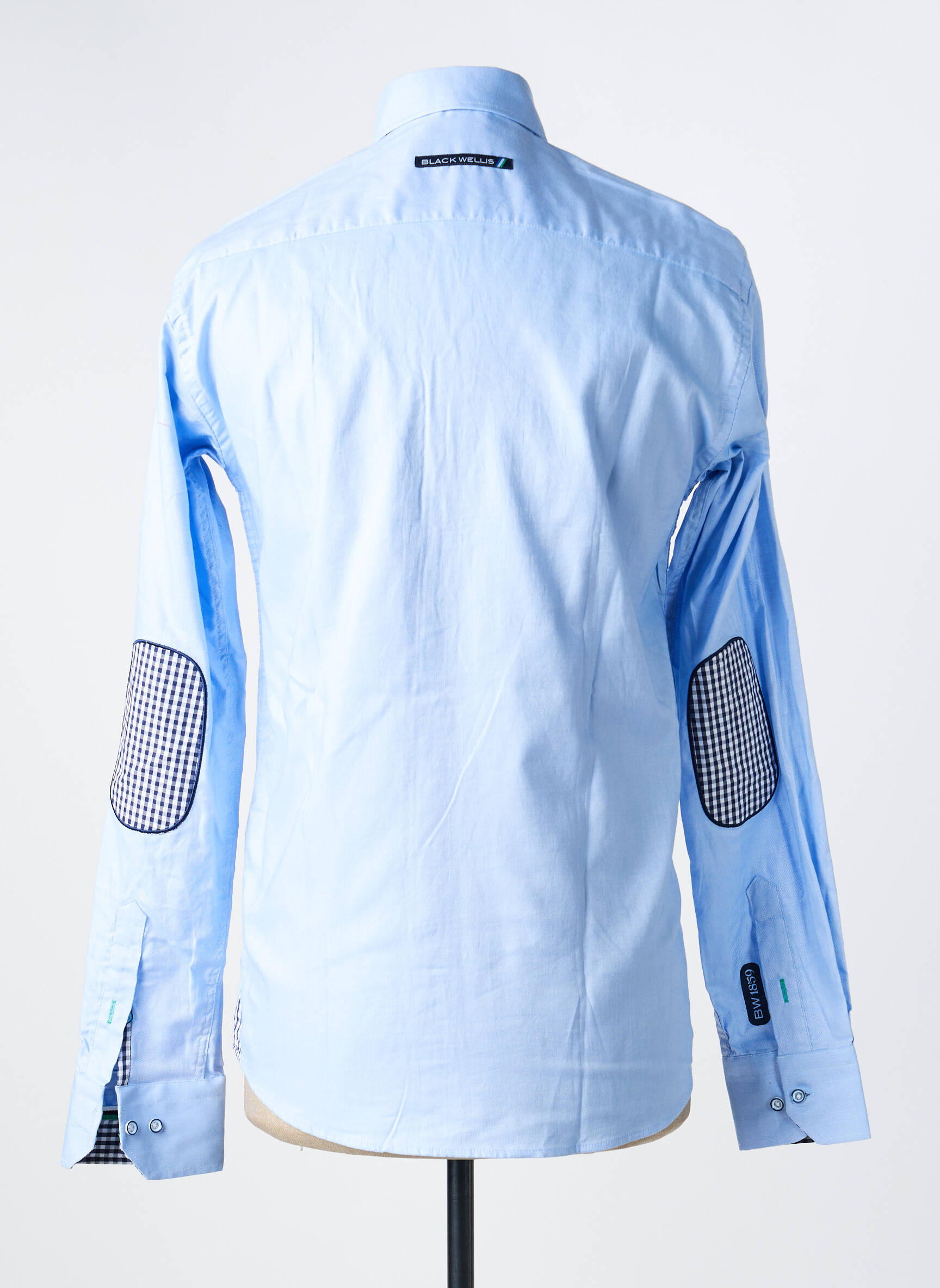 Chemise manches longues coupe cintrée bleu BLACK WELLIS homme