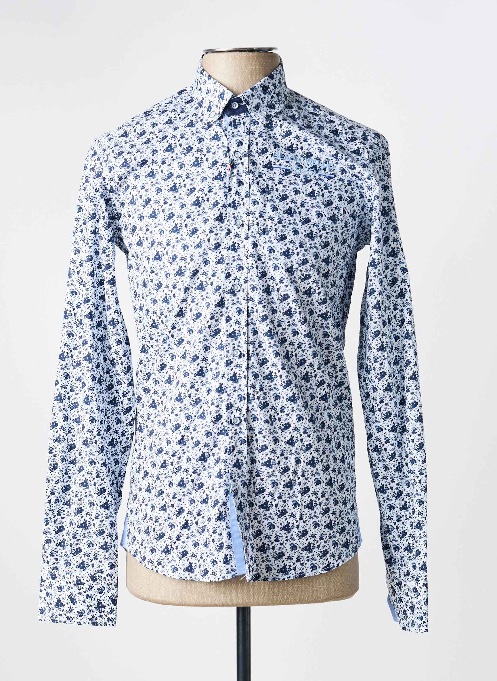 Chemise manches longues imprimé fantaisie blanc BLACK WELLIS homme