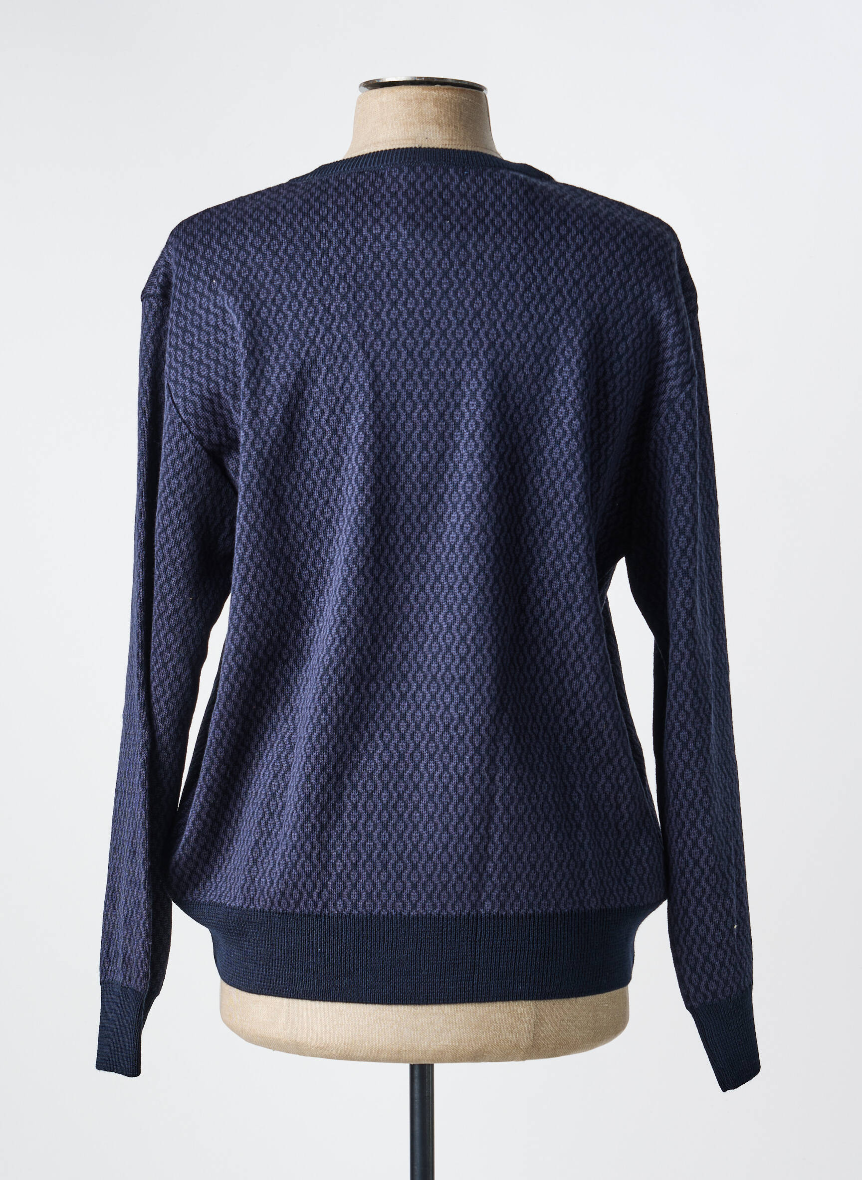 Pull col rond manches longues bleu I.ODENA homme