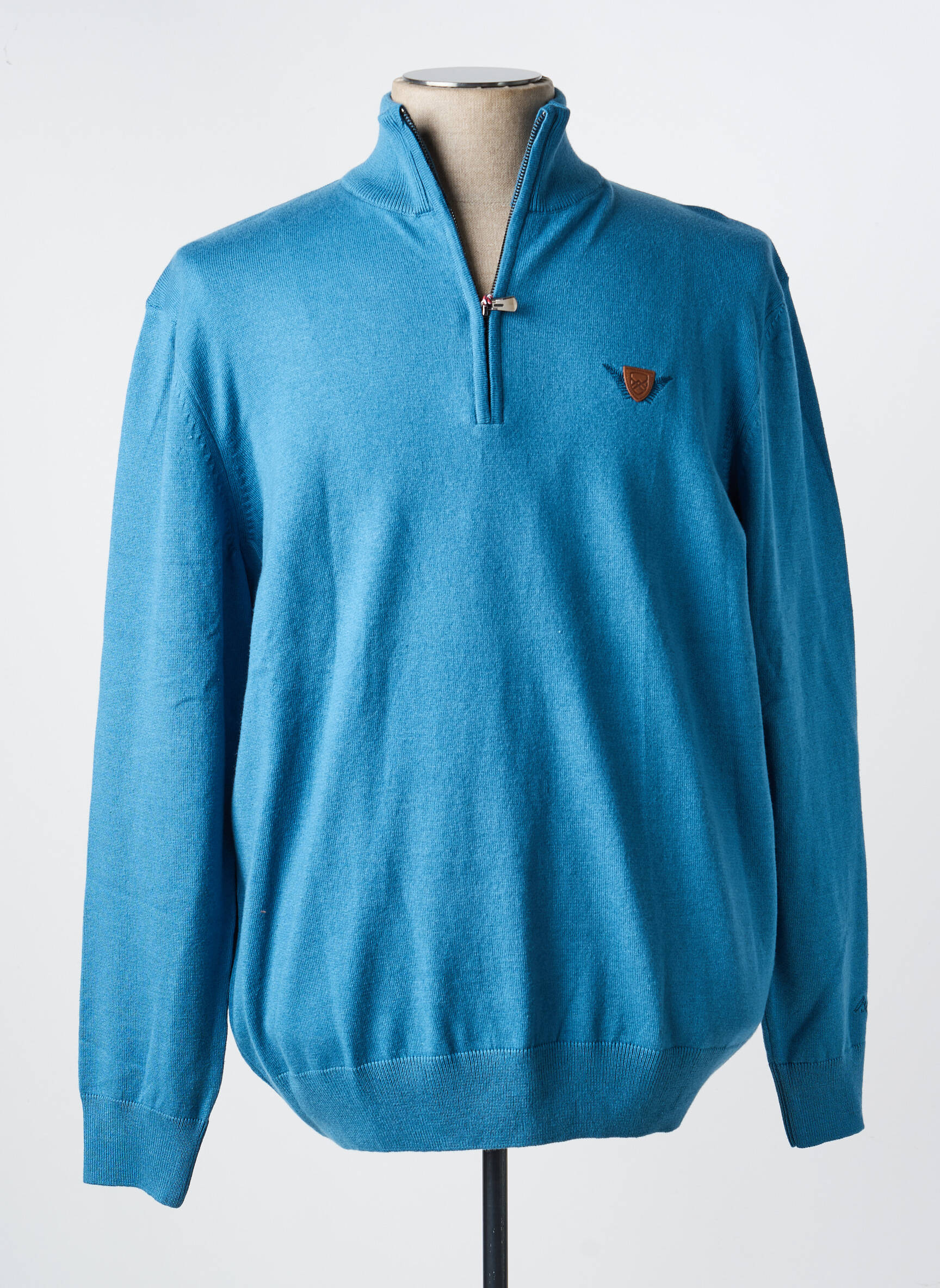 Pull manches longues manches longues bleu BLACK WELLIS homme