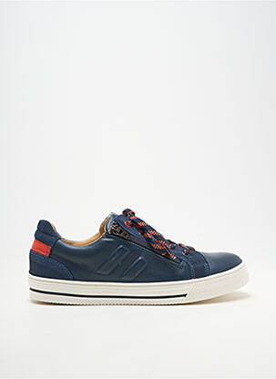 Baskets matière lisse bout rond bleu ACEBOS homme