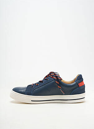 Baskets matière lisse bout rond bleu ACEBOS homme