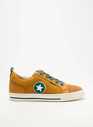 Baskets nubuck bout rond jaune ACEBOS garçon