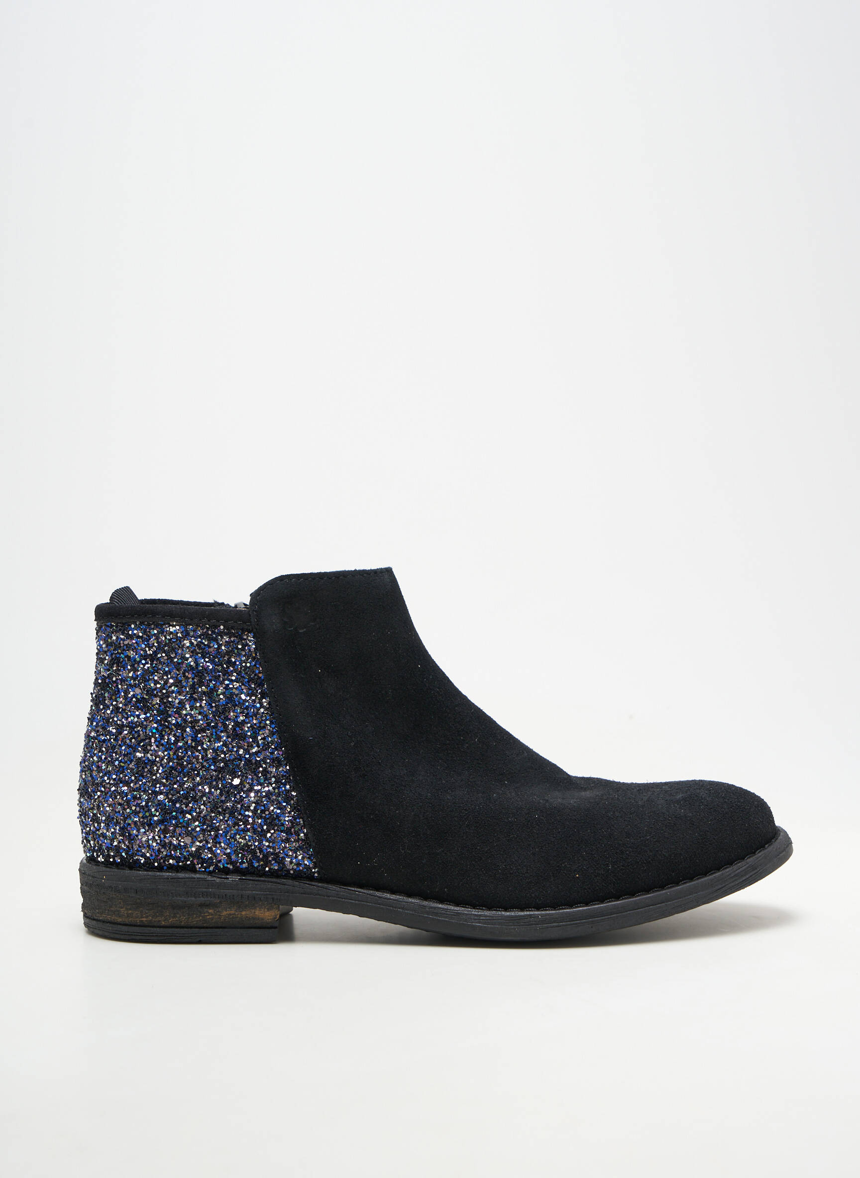 Bottines/boots nubuck talon plat jusqu'à 3cm noir ACEBOS femme