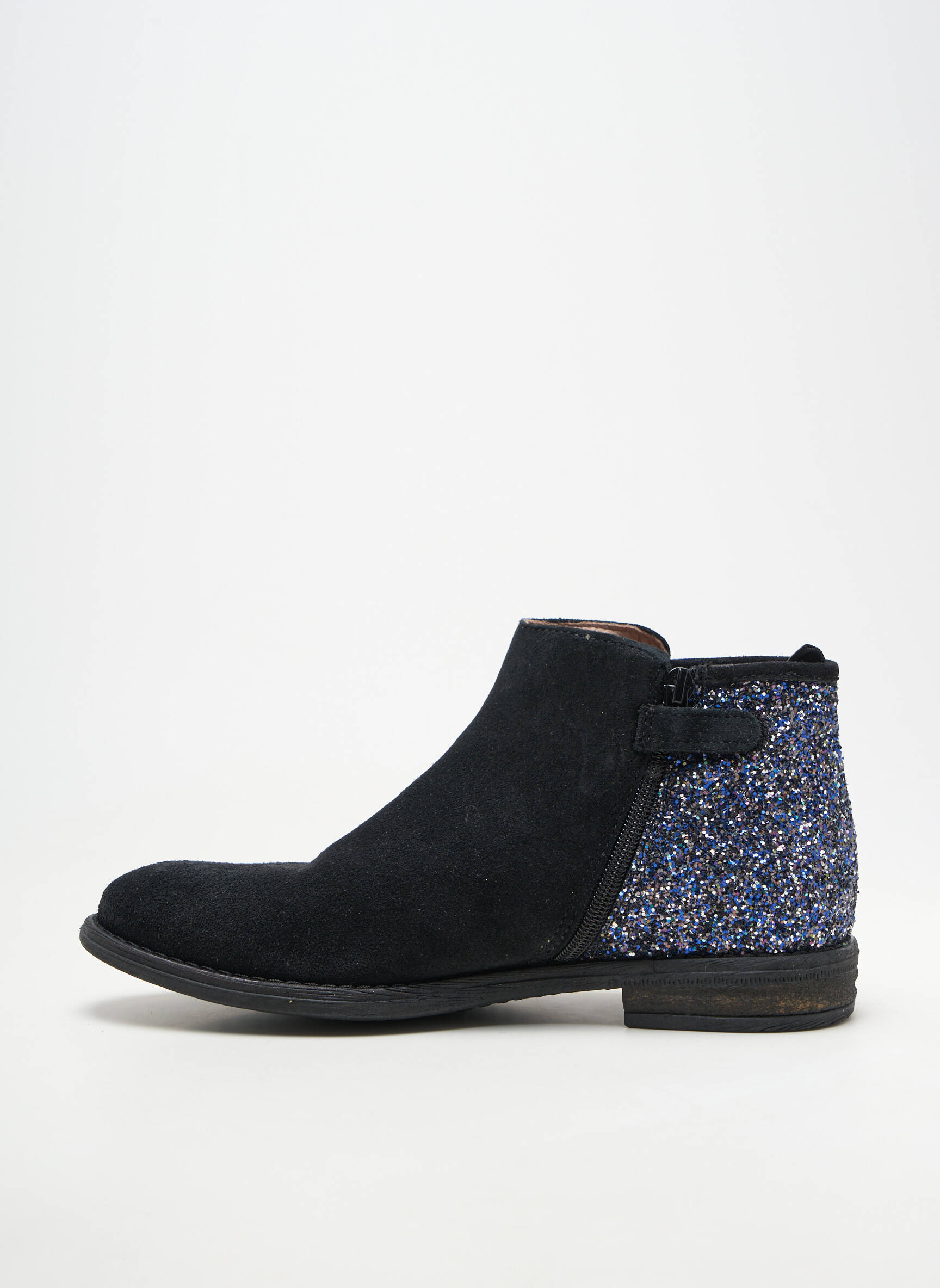 Bottines/boots nubuck talon plat jusqu'à 3cm noir ACEBOS femme