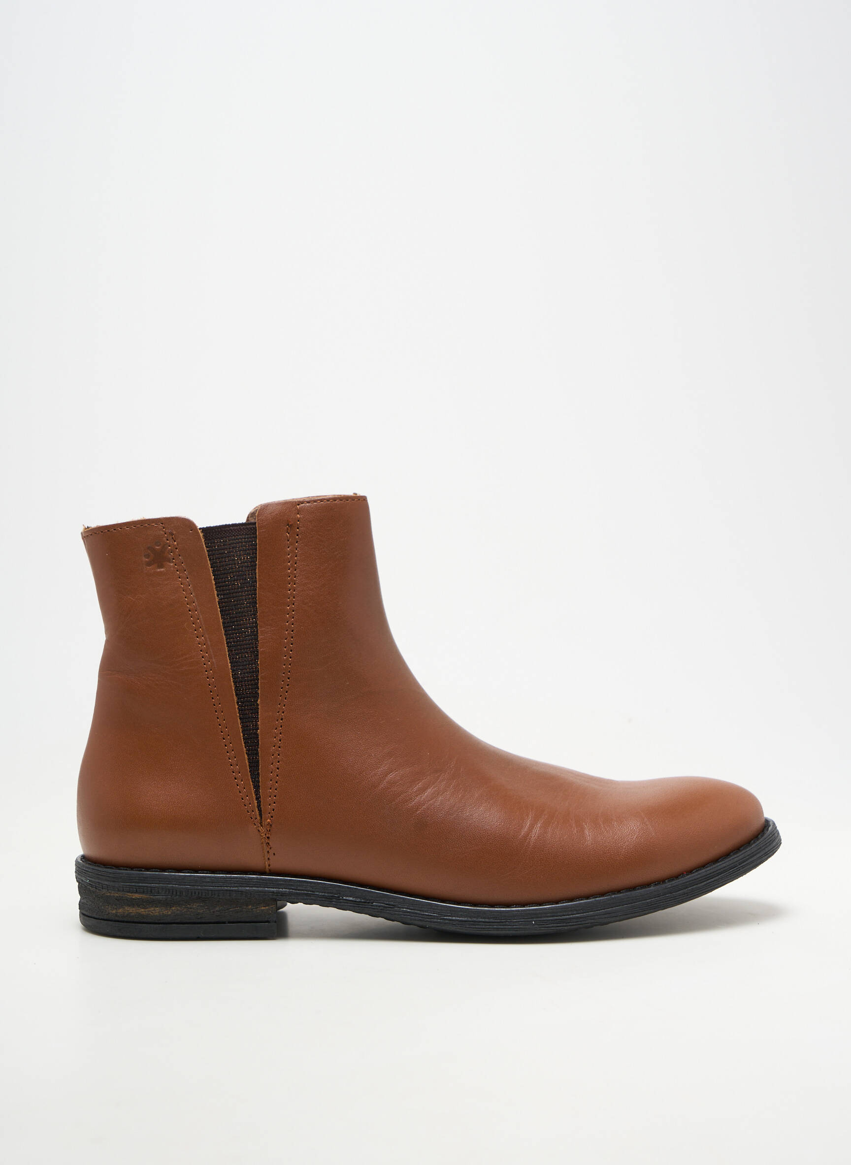 Bottines/boots matière lisse talon plat jusqu'à 3cm marron ACEBOS femme