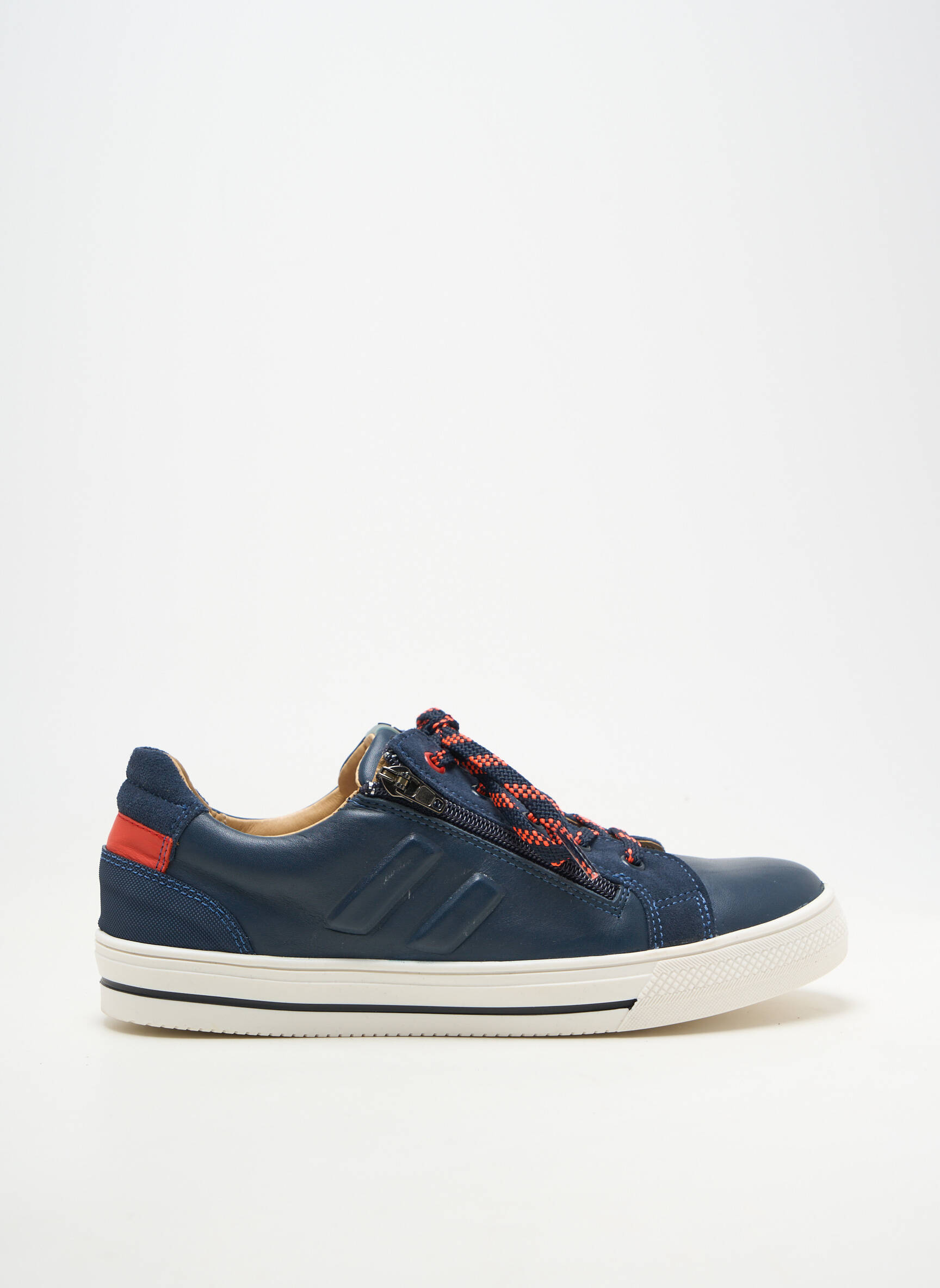 Baskets matière lisse bout rond bleu ACEBOS homme