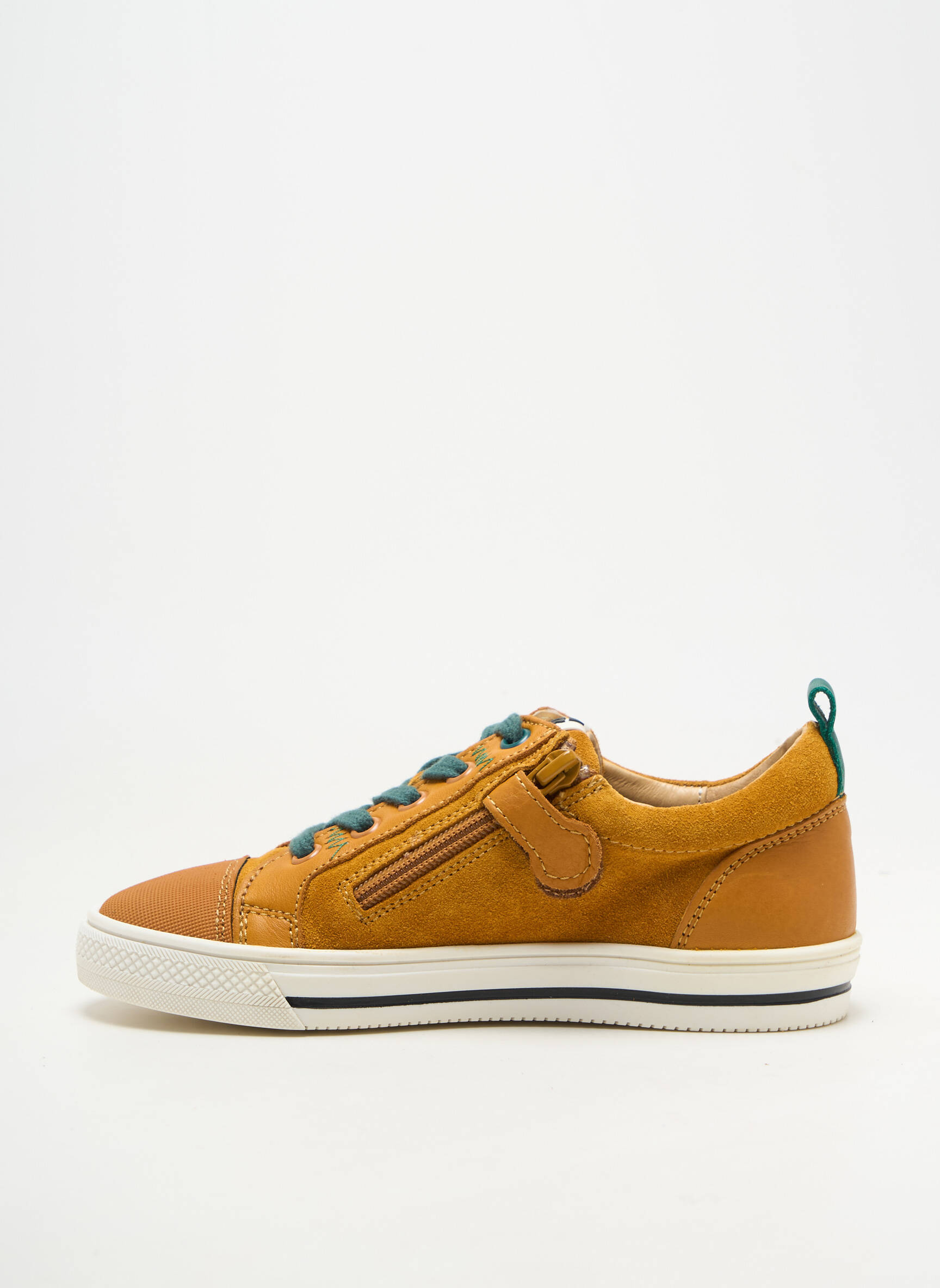 Baskets nubuck bout rond jaune ACEBOS garçon