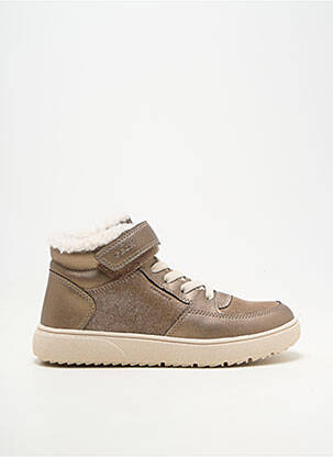 Baskets matière lisse bout rond gris GEOX fille