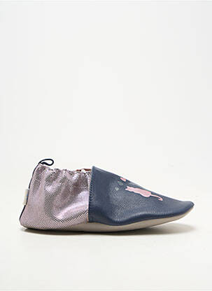 Chaussons/pantoufles fermeture elastique bout rond bleu ROBEEZ fille