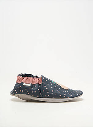Chaussons/pantoufles matière lisse bout rond bleu ROBEEZ fille