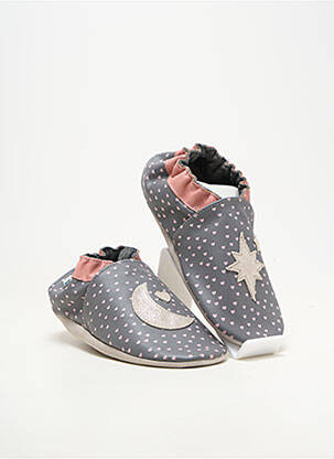 Chaussons/pantoufles matière lisse bout rond rose ROBEEZ fille