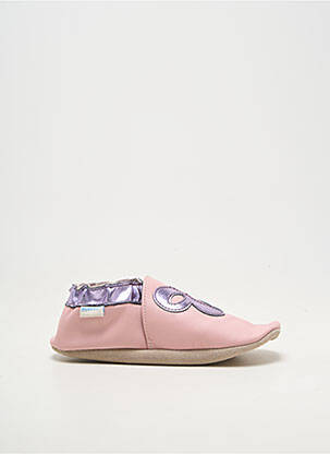 Chaussons/pantoufles matière lisse bout rond rose ROBEEZ fille