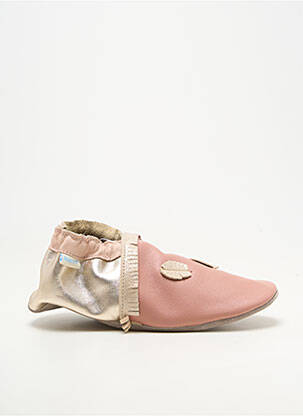 Chaussons/pantoufles matière lisse bout rond rose ROBEEZ fille