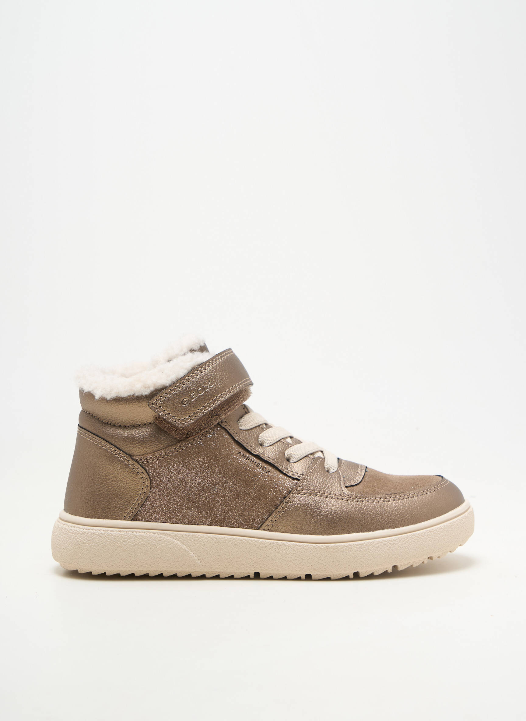 Baskets matière lisse bout rond gris GEOX fille