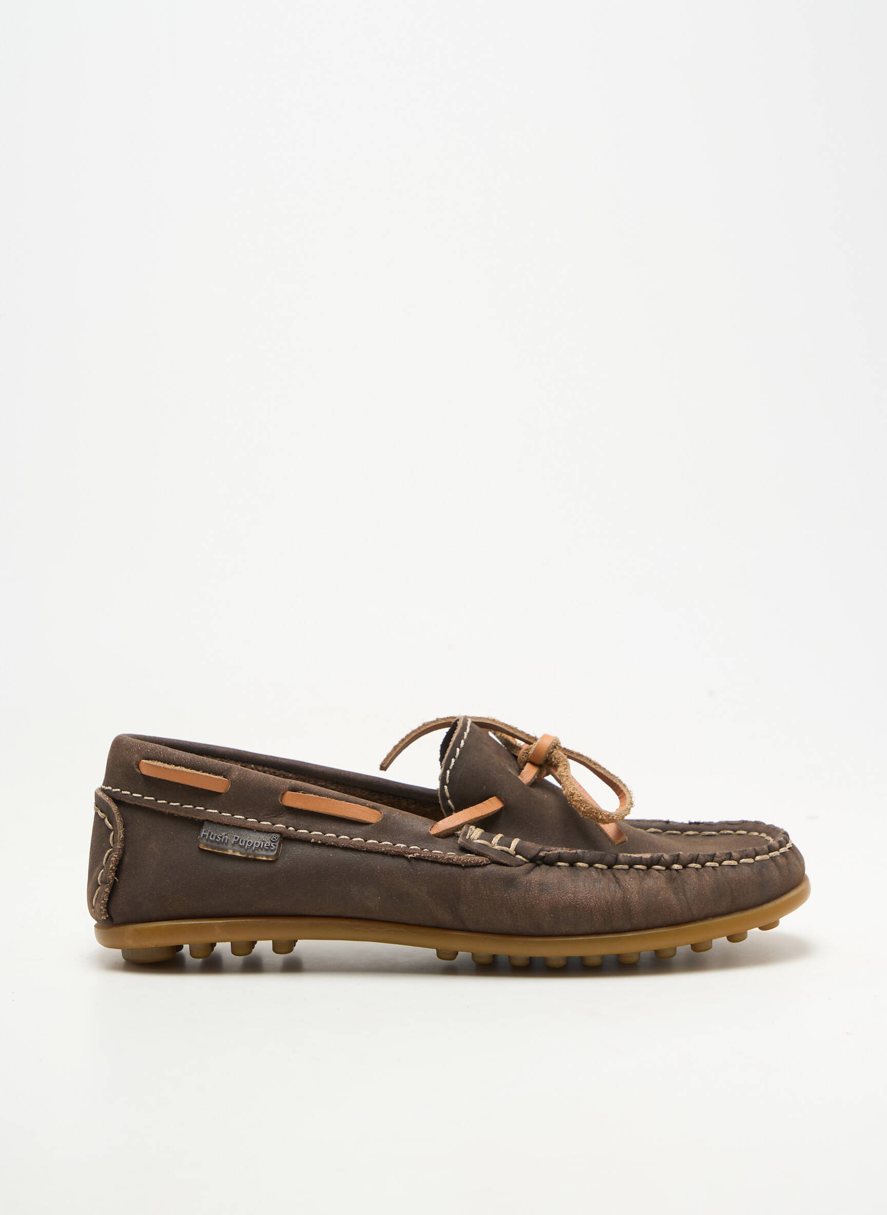Mocassins matière lisse bout rond marron HUSH PUPPIES garçon