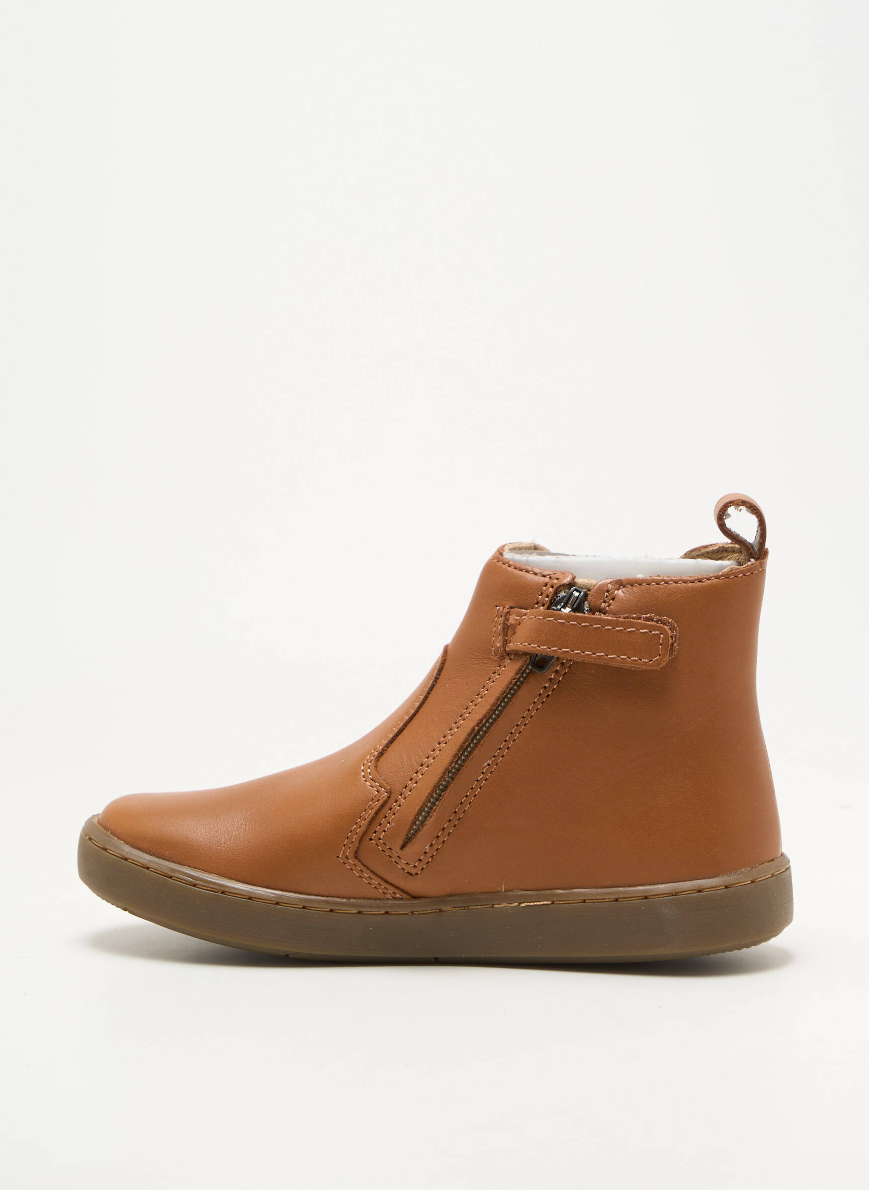 Bottines/boots matière lisse bout rond marron SHOO POM garçon