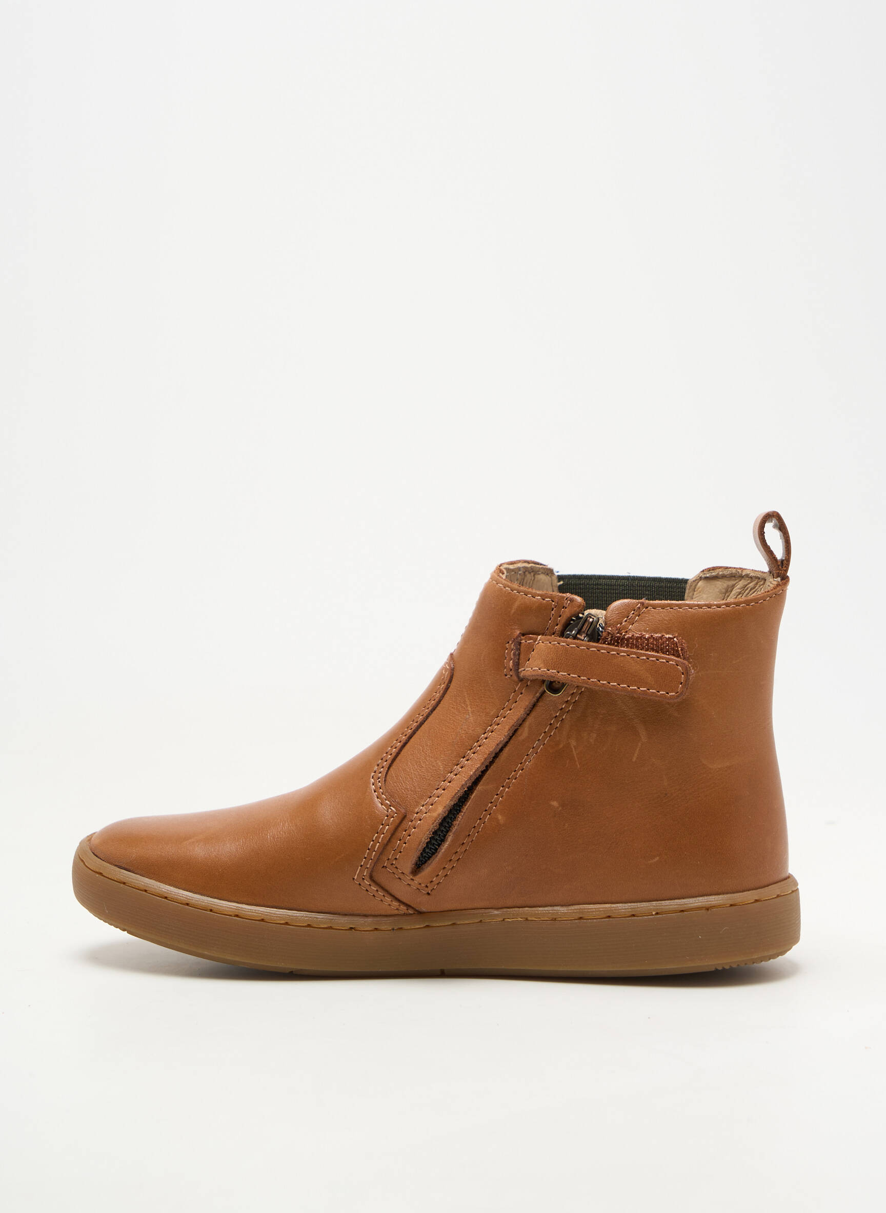 Bottines/boots matière lisse bout rond marron SHOO POM garçon