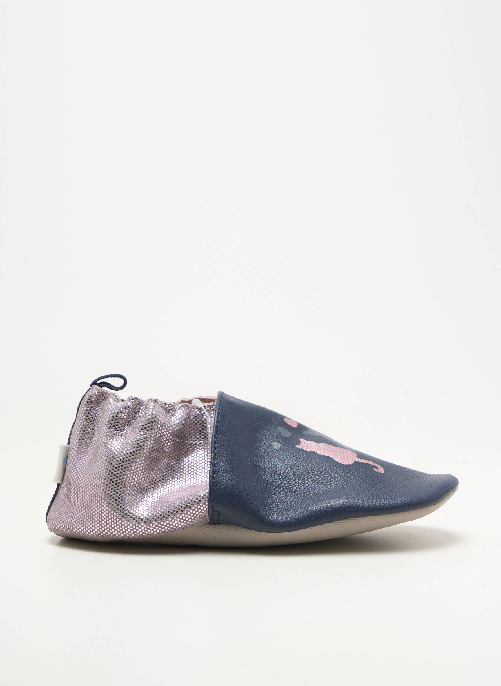 Chaussons/pantoufles fermeture elastique bout rond bleu ROBEEZ fille