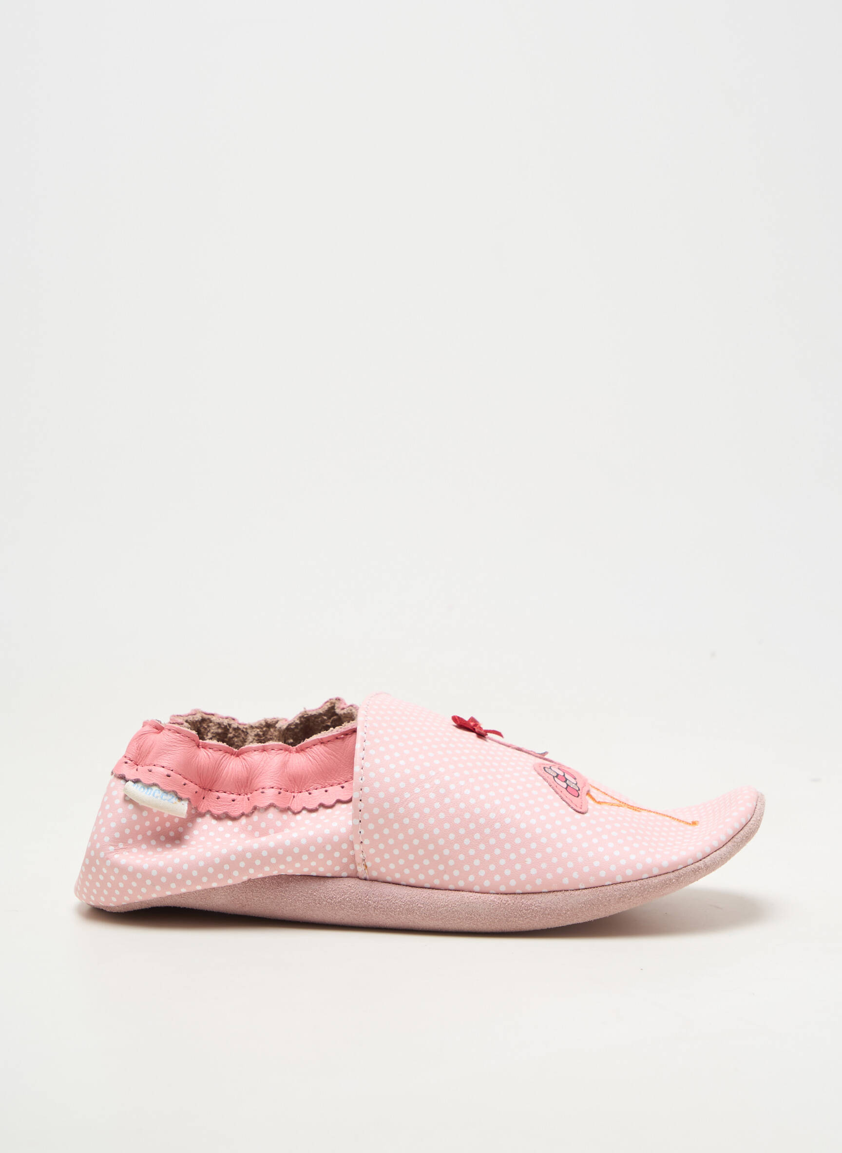 Chaussons/pantoufles matière lisse bout rond rose ROBEEZ fille