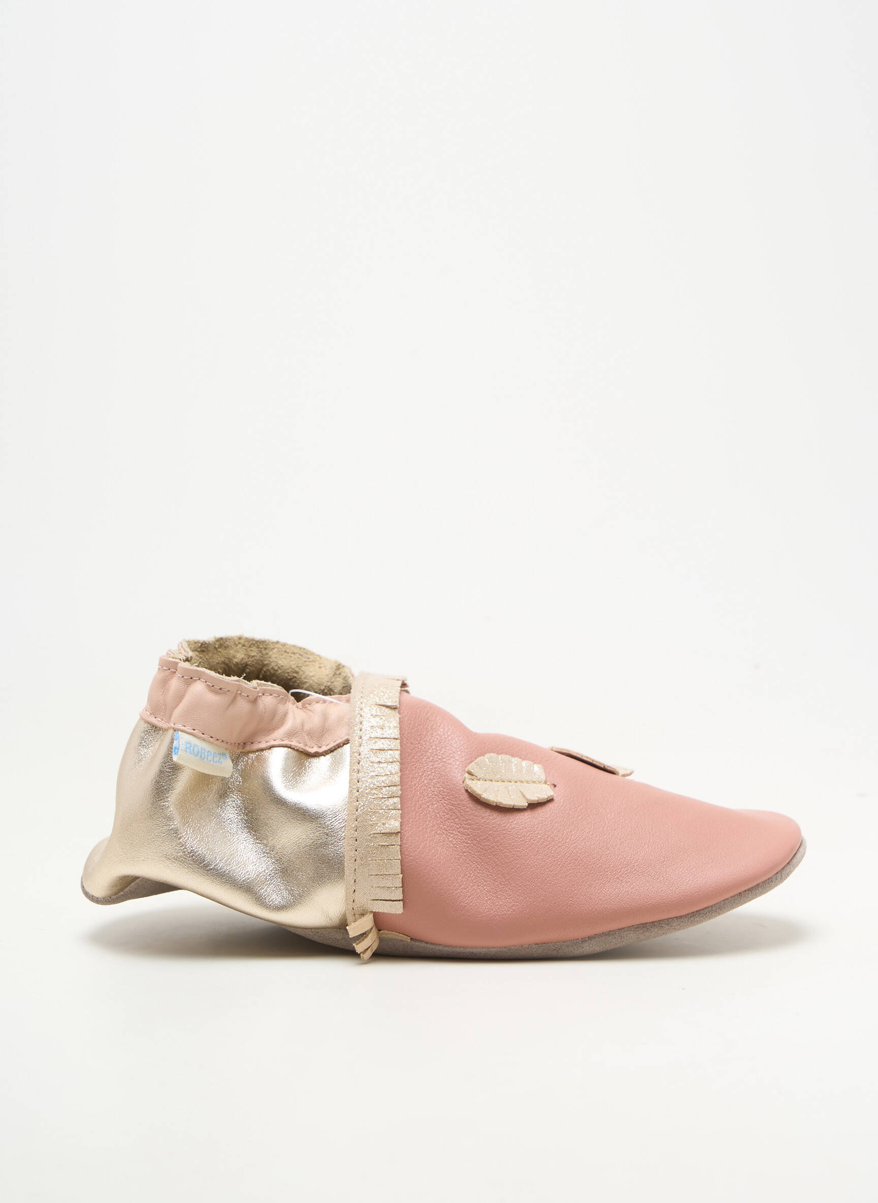 Chaussons/pantoufles matière lisse bout rond rose ROBEEZ fille