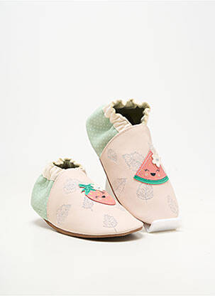 Chaussons/pantoufles matière lisse bout rond rose ROBEEZ fille