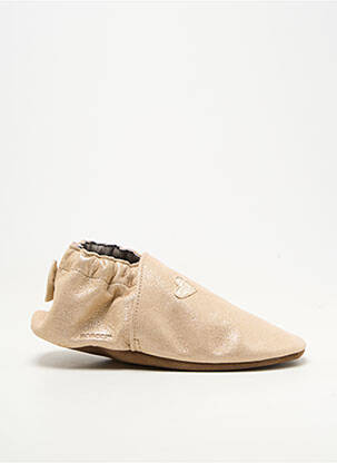 Chaussons/pantoufles tissage tissage pailleté bout rond beige ROBEEZ fille