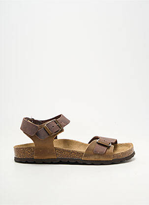 Sandales/nu pieds matière lisse bout rond marron REQINS garçon