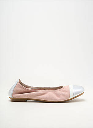 Ballerines tissage satiné chiquet rose REQINS fille