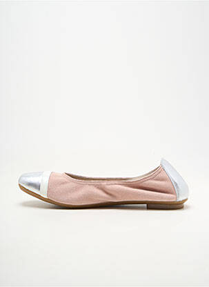 Ballerines tissage satiné chiquet rose REQINS fille