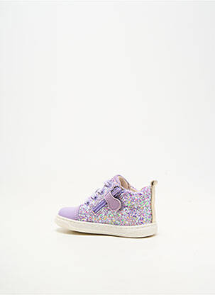 Baskets matière lisse bout rond violet ACEBOS fille