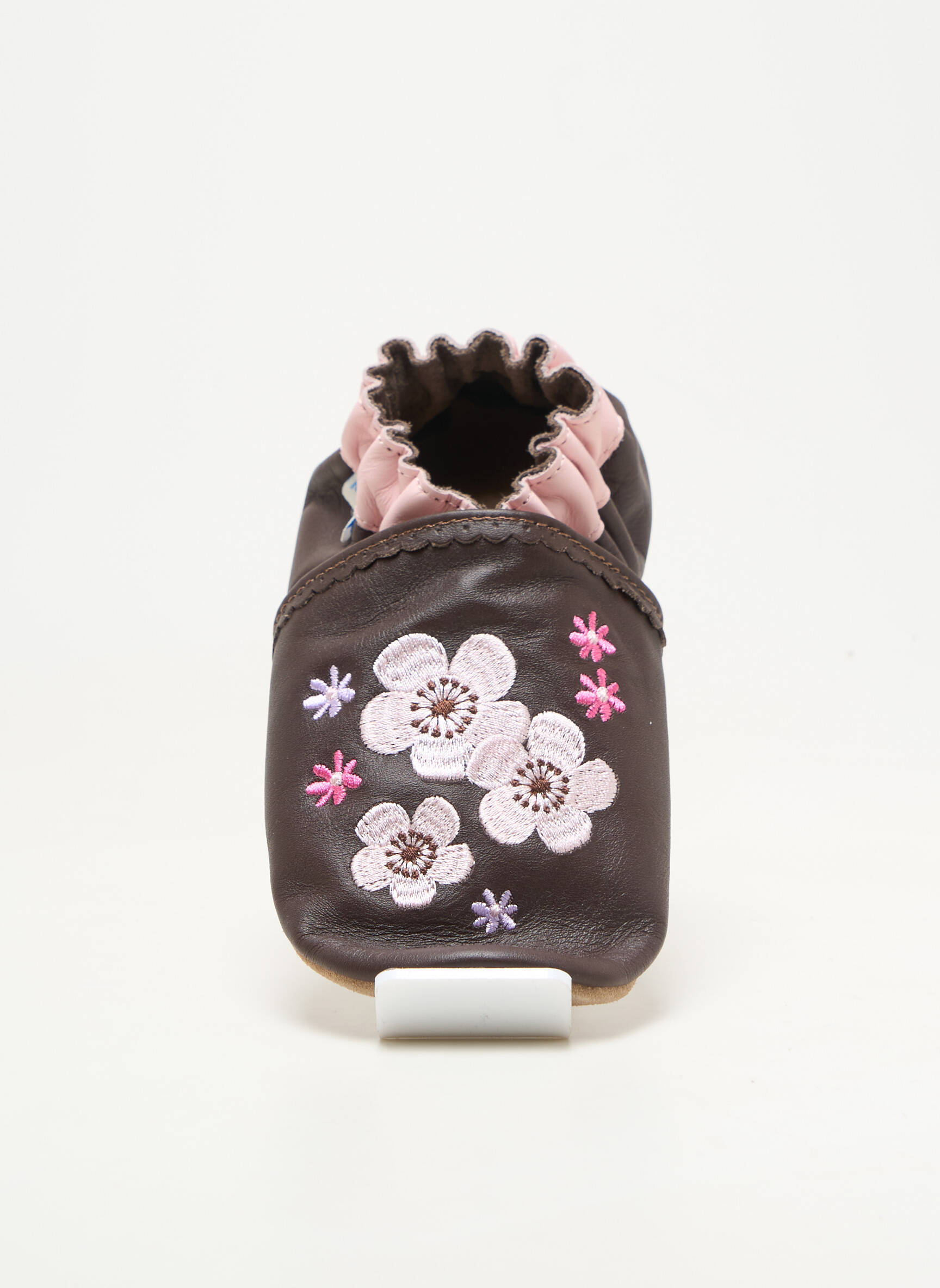 Chaussons/pantoufles matière lisse bout rond marron ROBEEZ fille