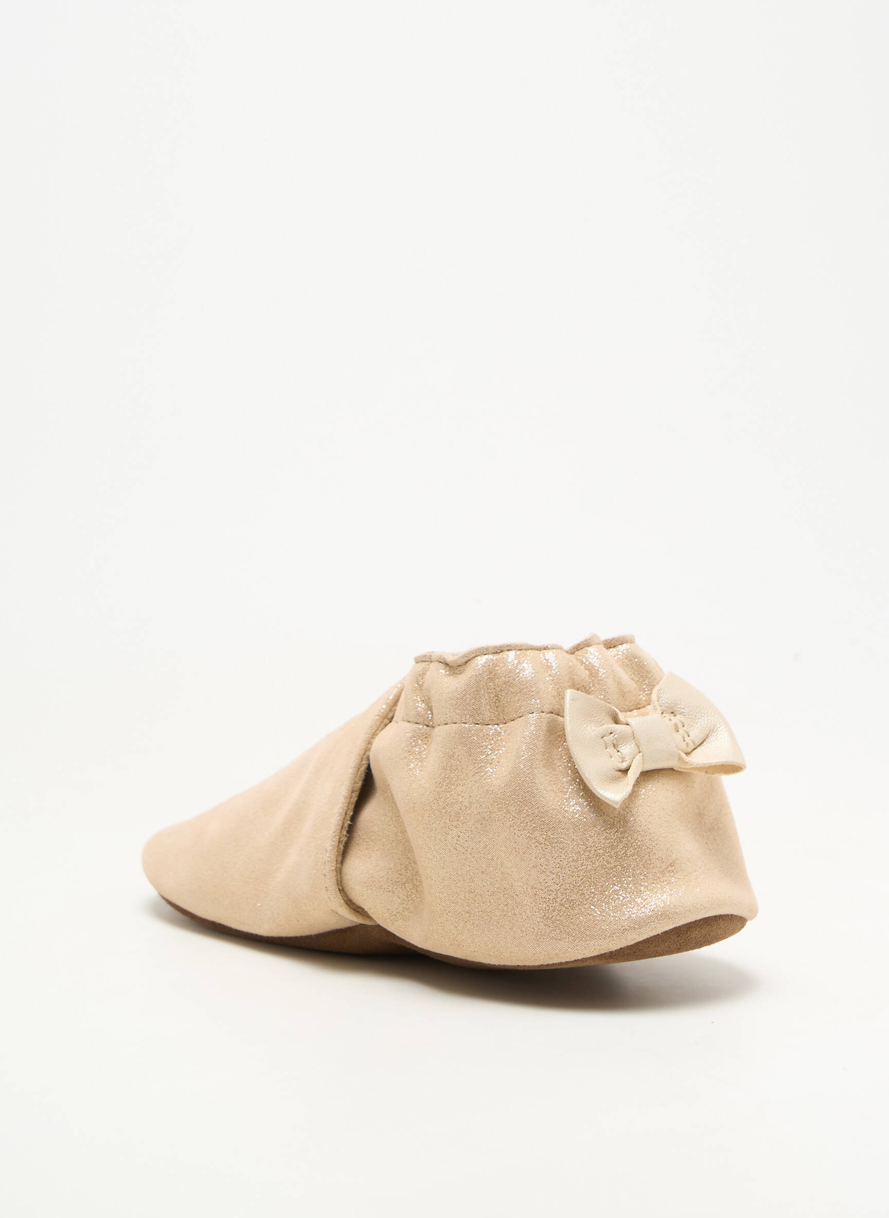 Chaussons/pantoufles tissage tissage pailleté bout rond beige ROBEEZ fille