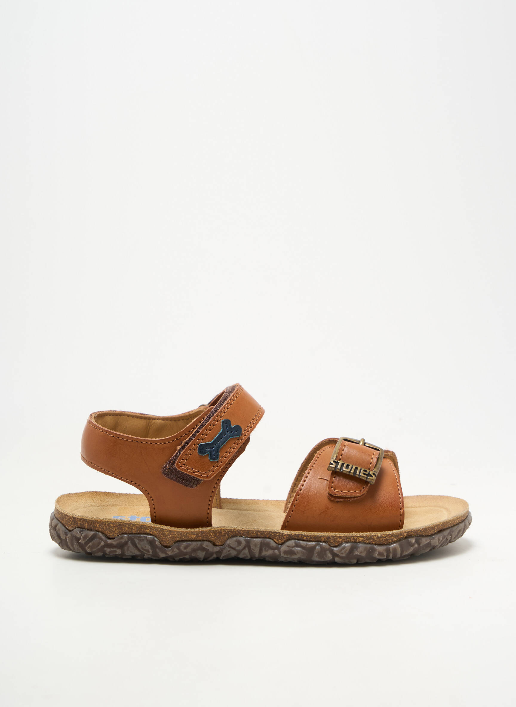 Sandales/nu pieds matière lisse bout rond marron STONES AND BONES garçon