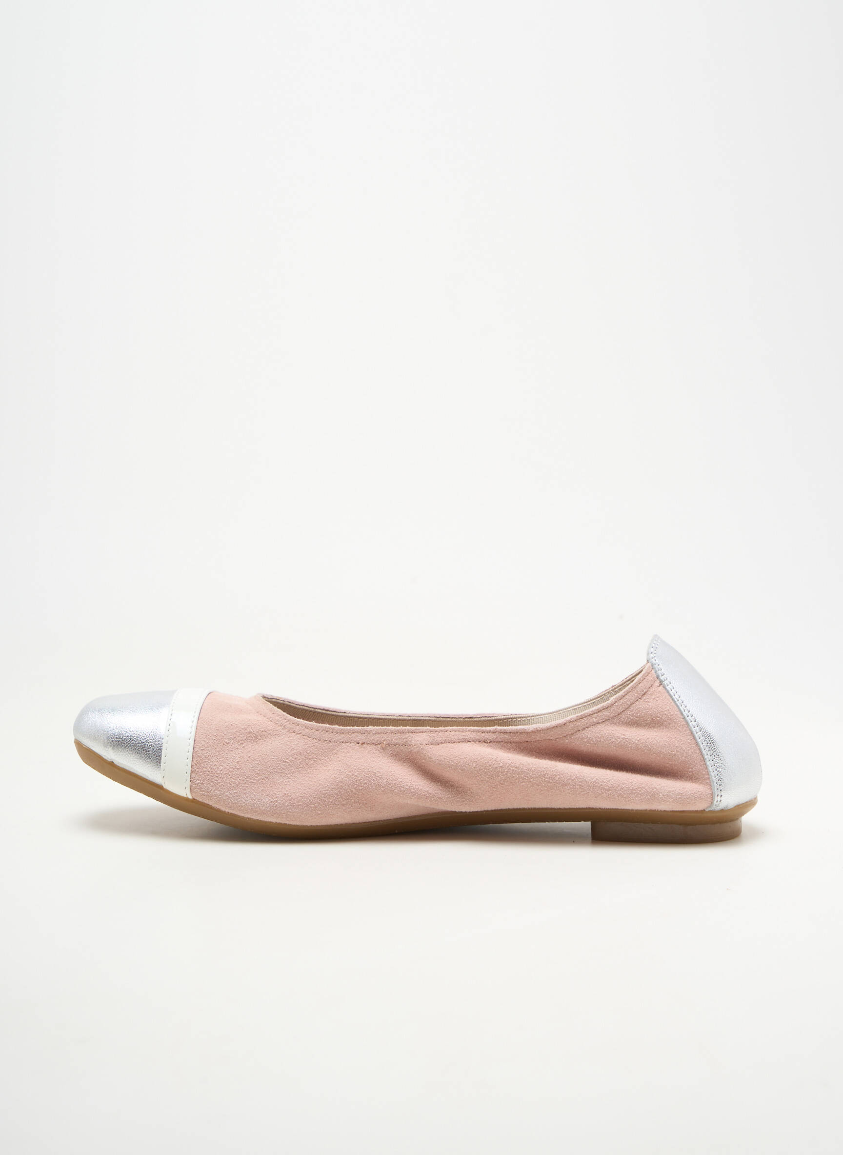 Ballerines tissage satiné chiquet rose REQINS fille