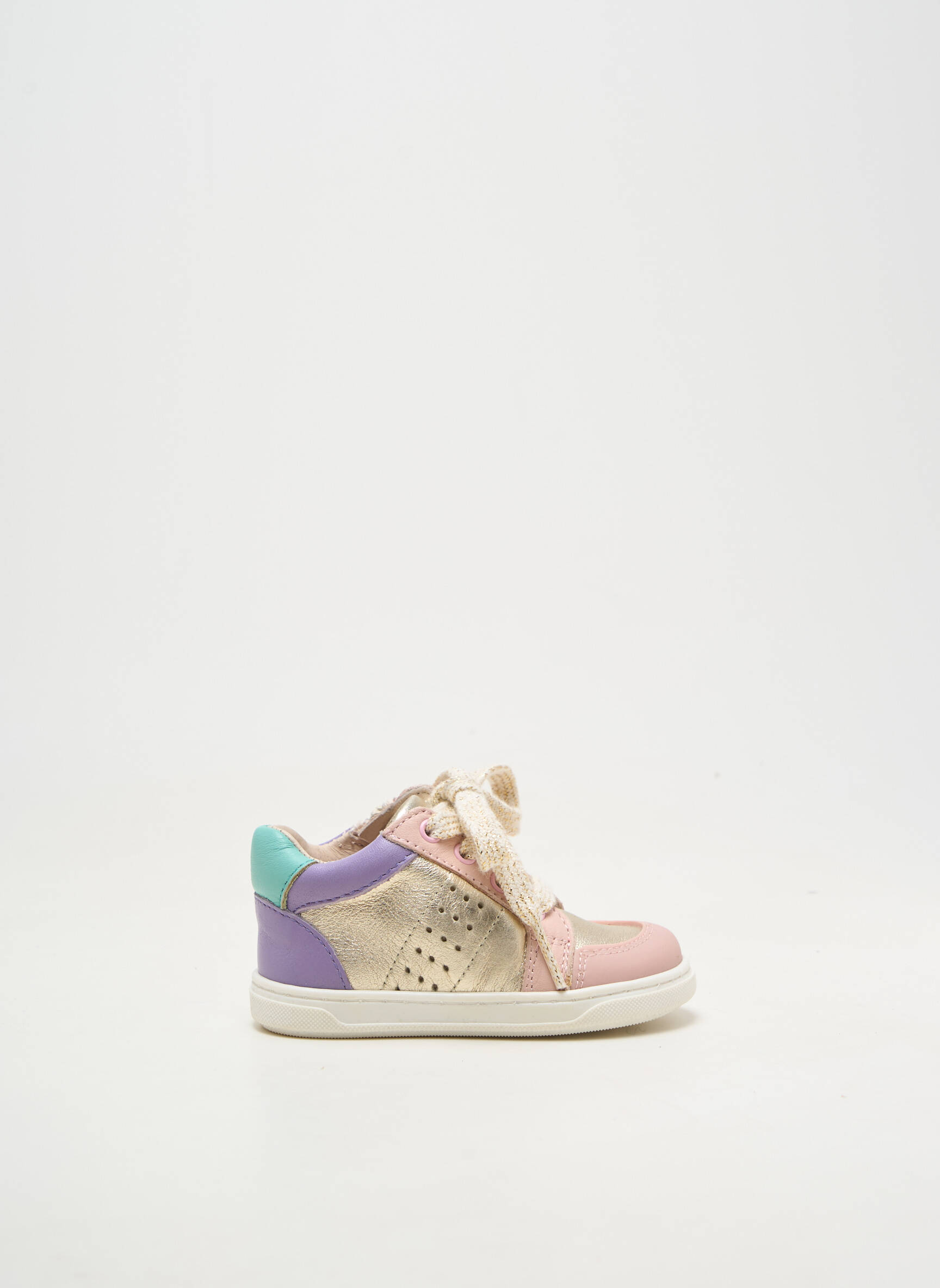 Baskets matière lisse bout rond rose ACEBOS fille