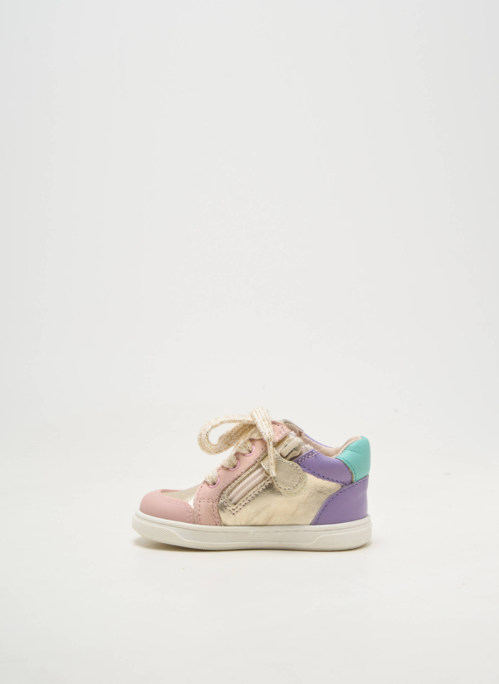 Baskets matière lisse bout rond rose ACEBOS fille