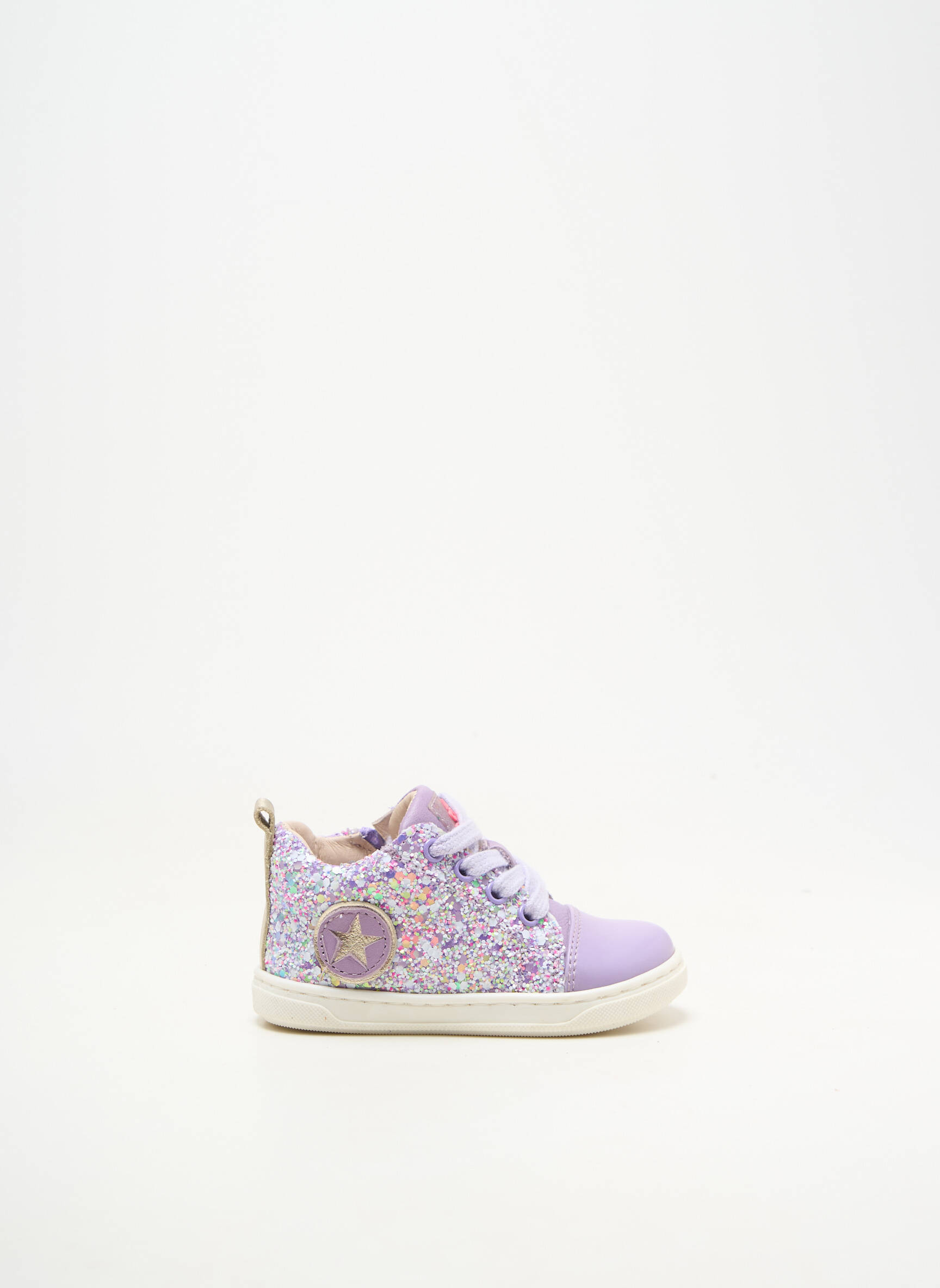 Baskets matière lisse bout rond violet ACEBOS fille