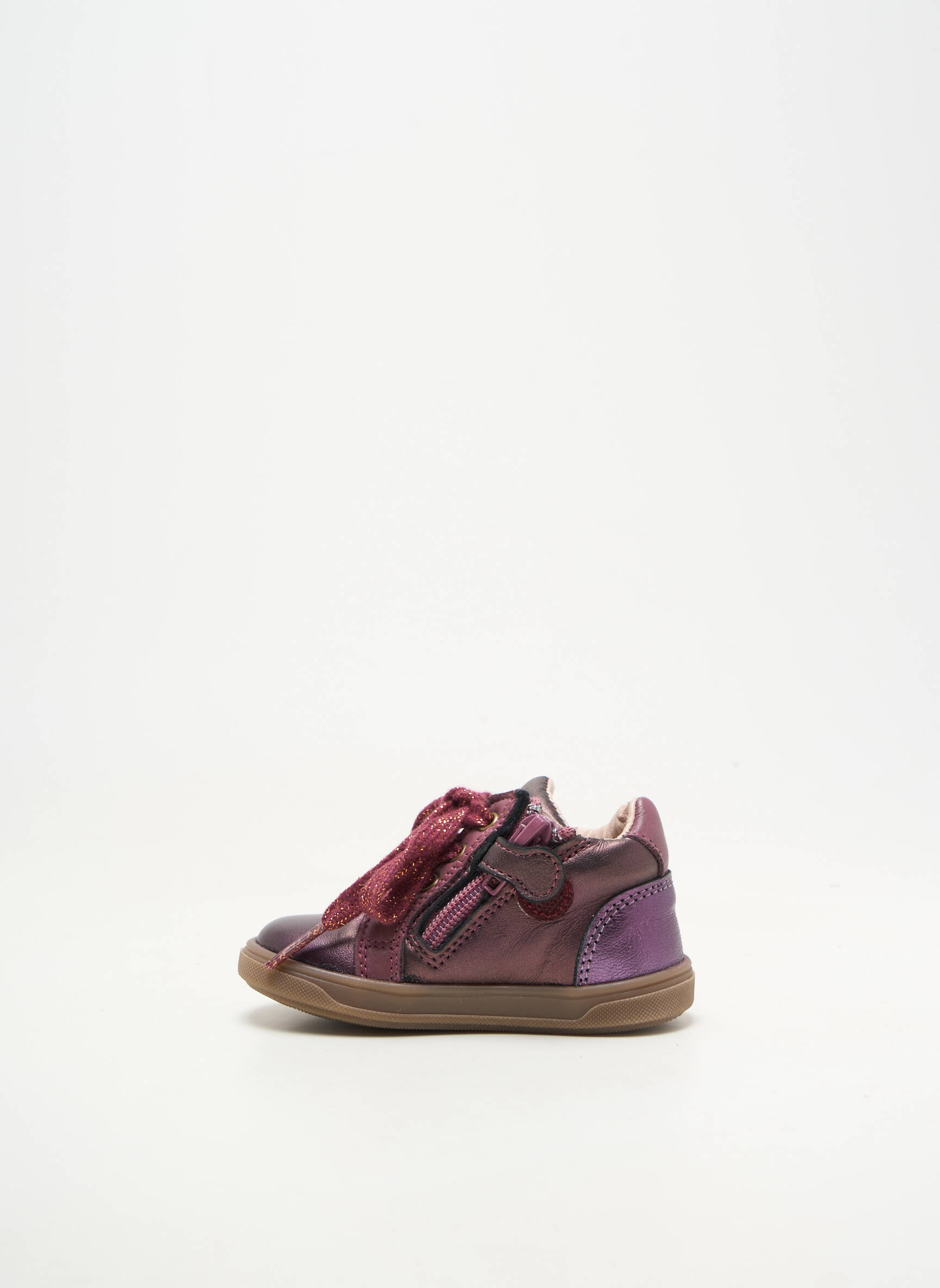Bottillons matière lisse bout rond violet ACEBOS fille