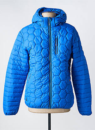 Doudoune manches longues a capuche bleu NORTH VALLEY homme
