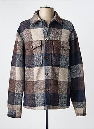 Manteau court col chemisier sans capuche marron THOMAS GOODWIN homme